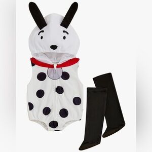 Like New! 3-6 Month Dalmatian Dog Costume with Long Black Socks